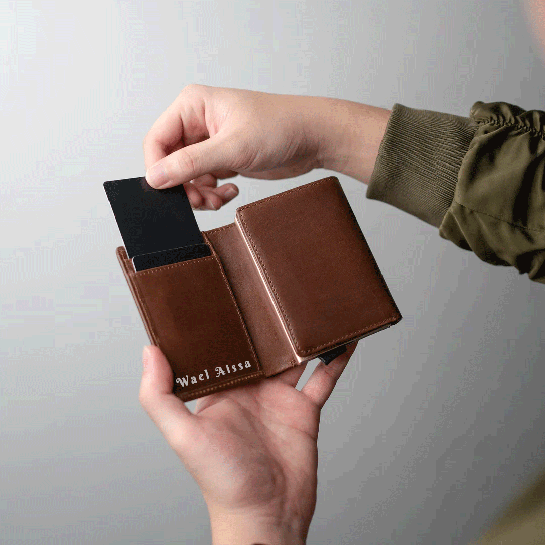 PORTFEUILLE SMART PERSONALISEE MARRON