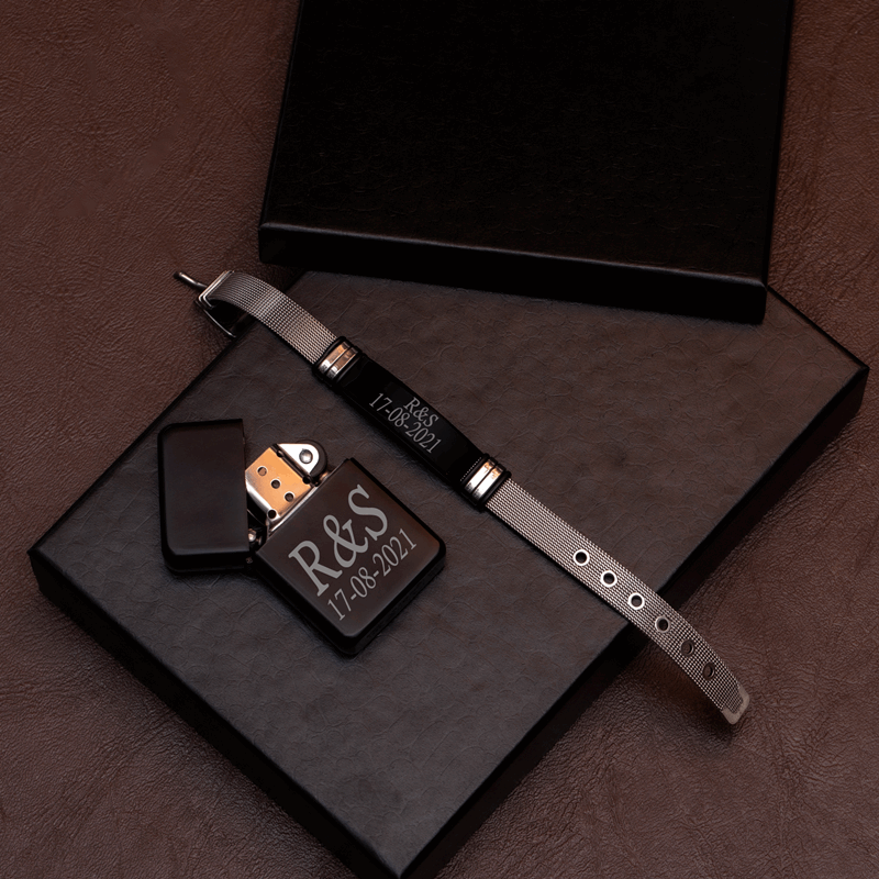 COFFRET LUXE BRACELET & BRIQUET PERSONNALISÉ
