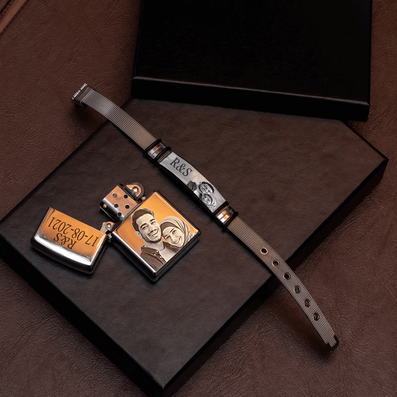 COFFRET LUXE BRACELET & BRIQUET PERSONNALISÉ