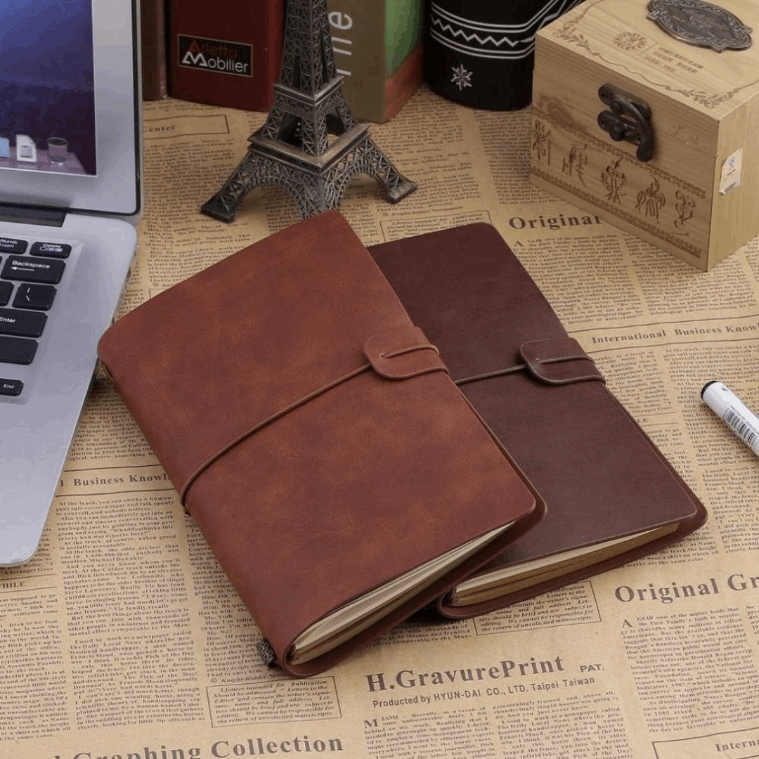 COFFRET BLOC NOTE VINTAGE AVEC STYLO LUXE PERSONNALISÉE