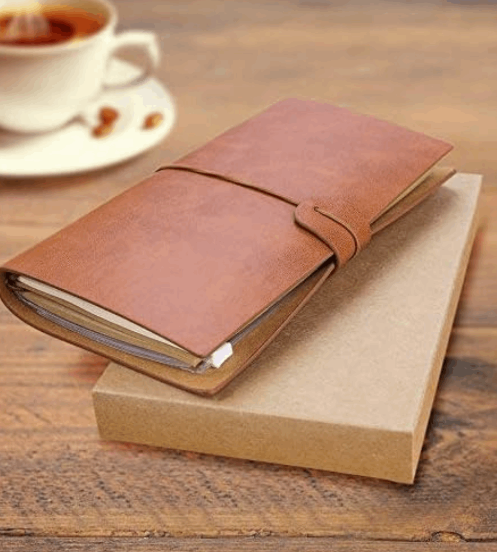 COFFRET BLOC NOTE VINTAGE AVEC STYLO LUXE PERSONNALISÉE