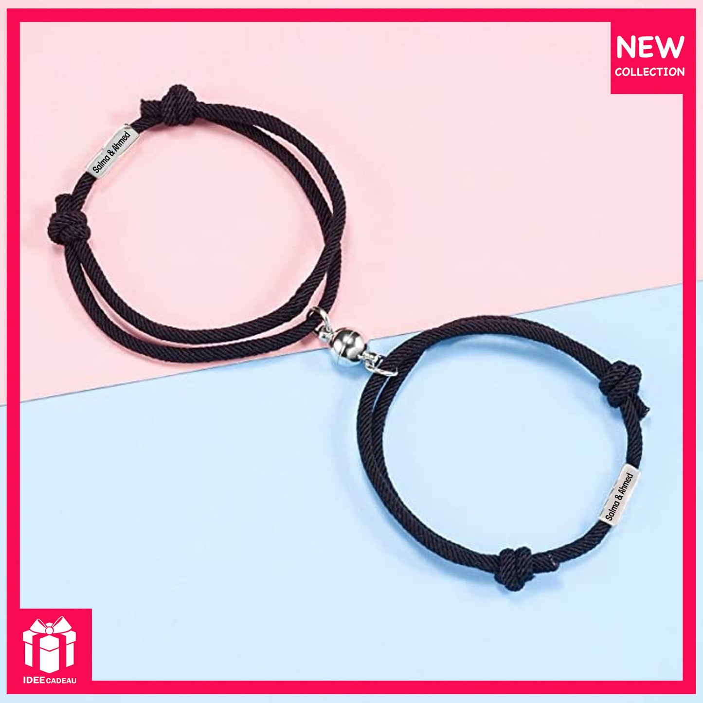2 BRACELET COUPLE MAGNETIQUE