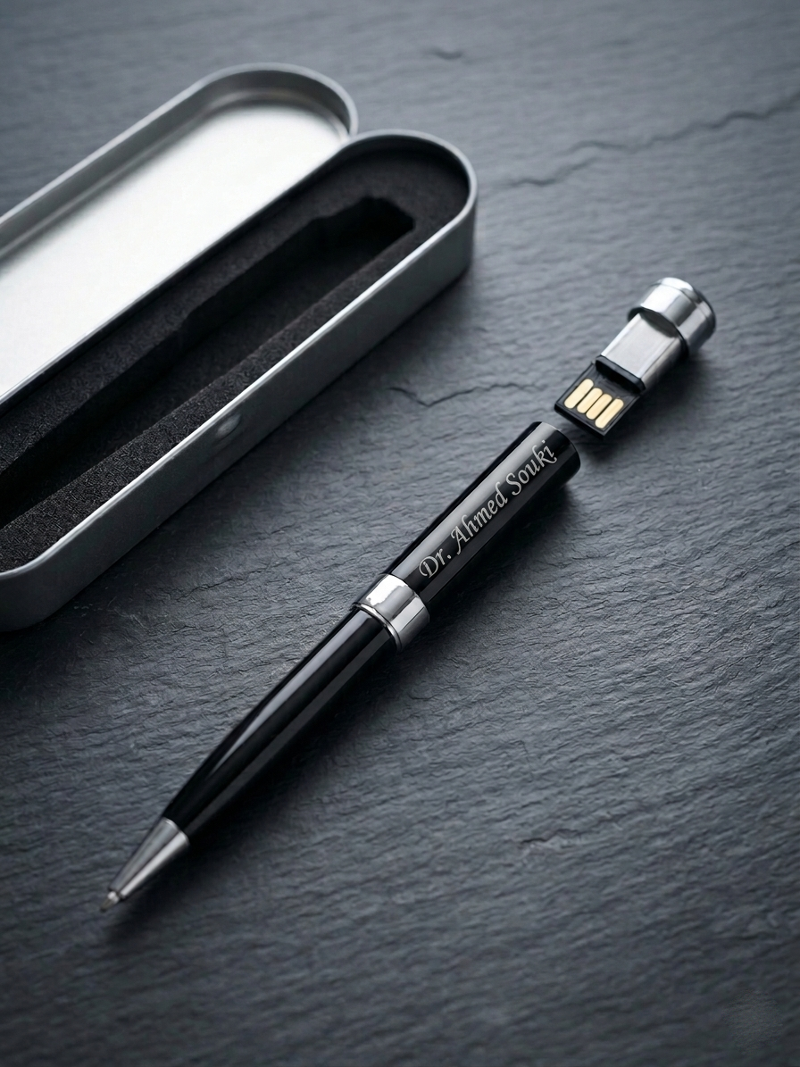 Stylo de Luxe Personnalisé avec Clé USB 16 Go et Coffret Métallique