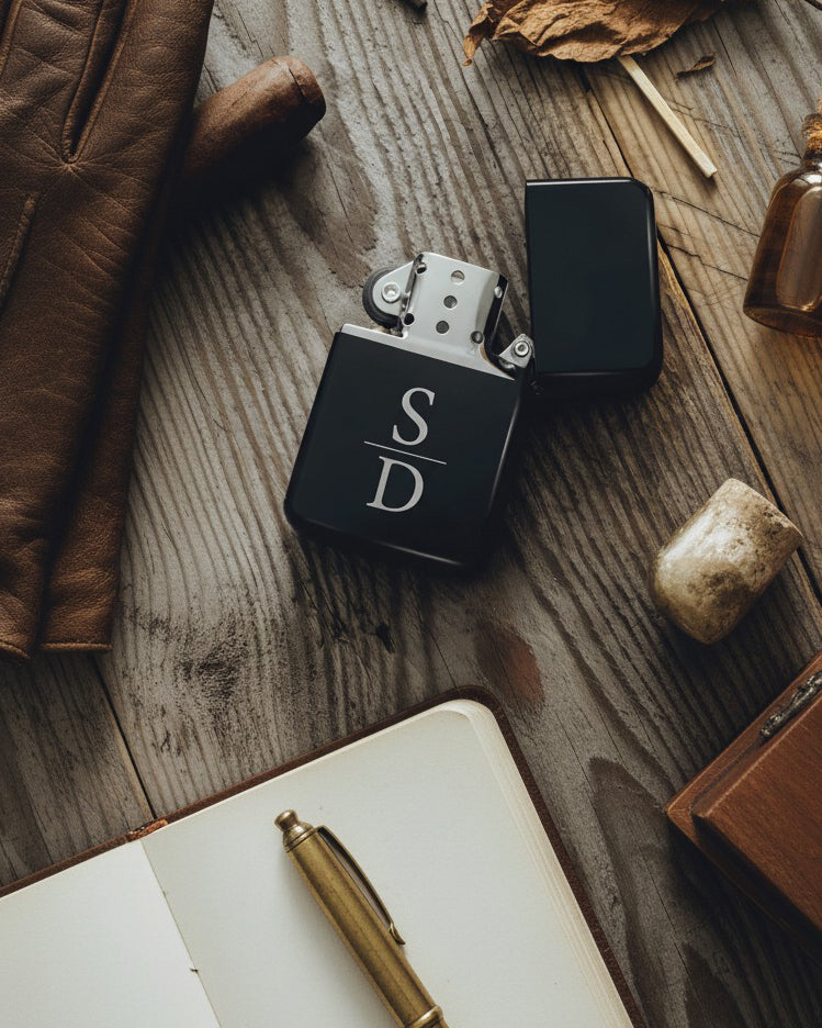 BRIQUET LUXE NOIR PERSONNALISÉ AVEC COFFRET LUXE