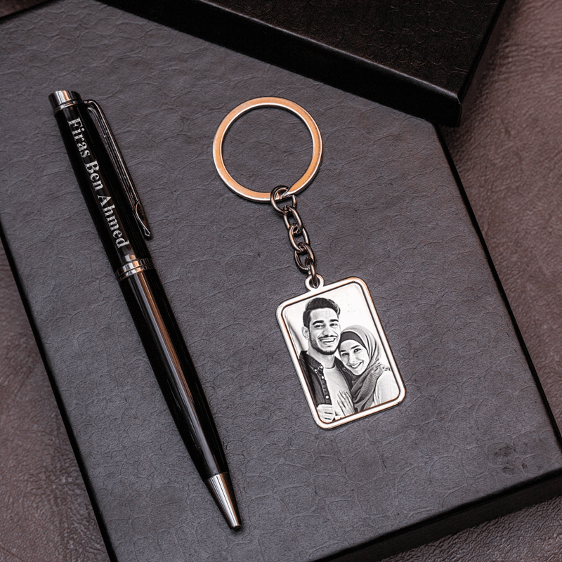 COFFRET LUXE STYLO & PORTE CLE PERSONNALISÉ