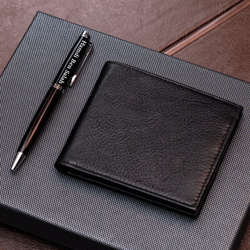 COFFRET LUXE STYLO ET PORTEFEUILLE PERSONNALISÉ