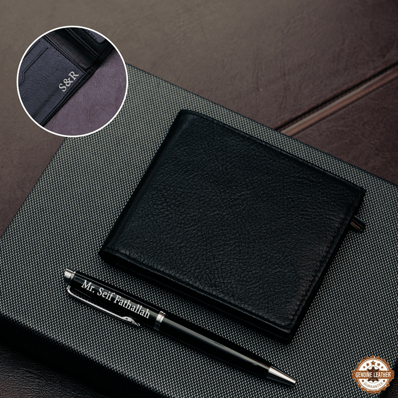 COFFRET LUXE STYLO ET PORTEFEUILLE PERSONNALISÉ
