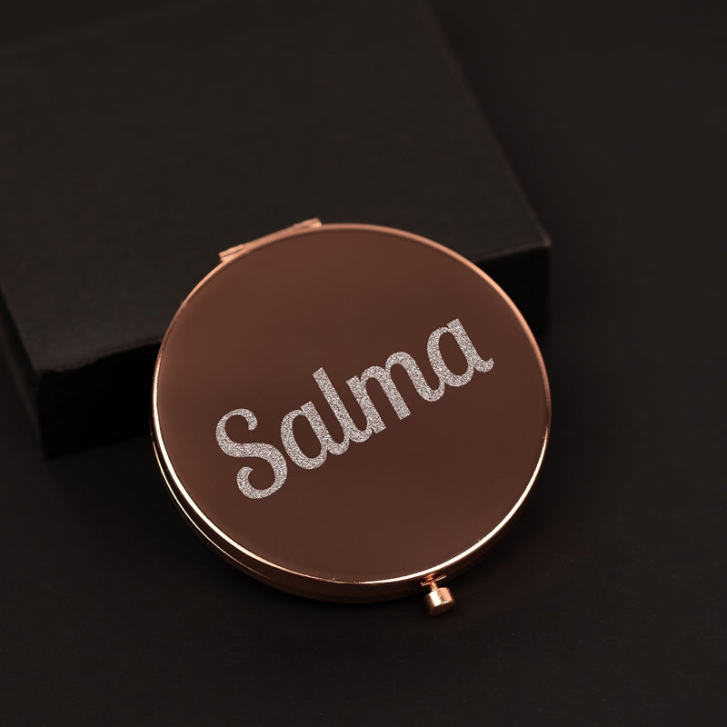 MIROIR DE POCHE PERSONNALISÉ BRONZE