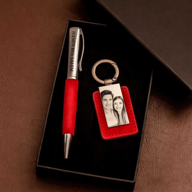 COFFRET LUXE STYLO & PORTE CLE PERSONNALISÉ