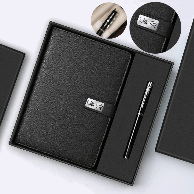 COFFRET BLOC NOTE AVEC STYLO LUXE PERSONNALISÉE