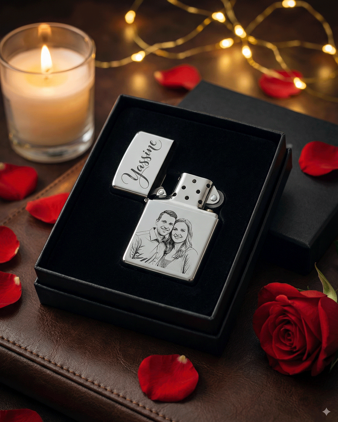 BRIQUET LUXE PERSONALISEE AVEC PHOTO ET TEXTE