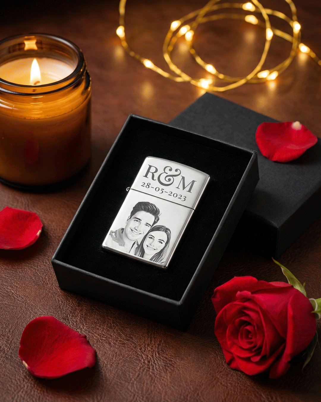 BRIQUET LUXE PERSONALISEE AVEC PHOTO ET TEXTE