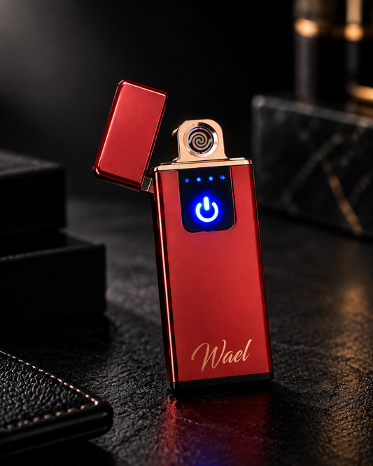 Briquet Électrique Rechargeable USB Personnalisé – Gravure Prénom | Cadeau Homme Femme Couple