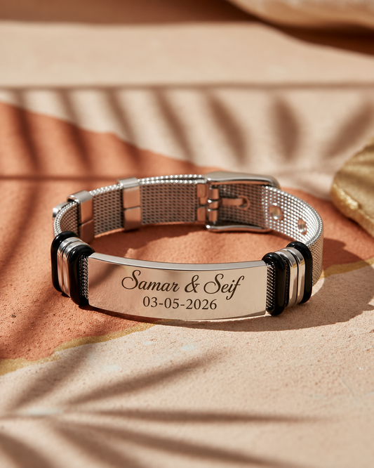 Bracelet Homme Maille Milanaise en Acier Inoxydable