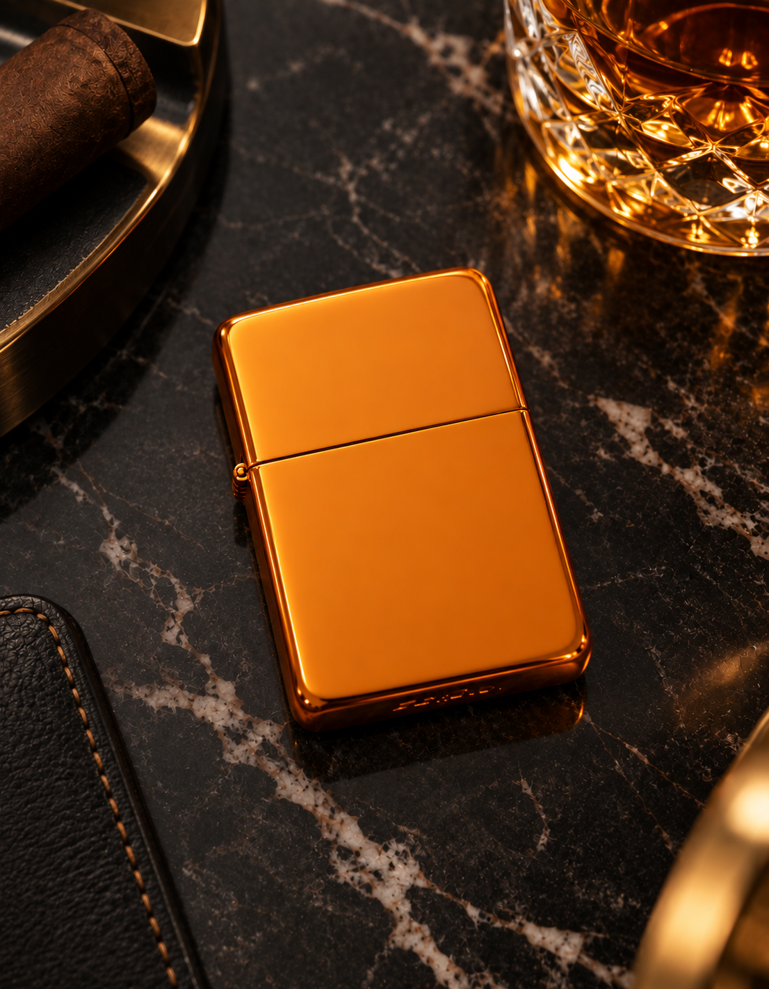 Briquet Personnalisé Orange Premium – Gravure Prénom & Initiales
