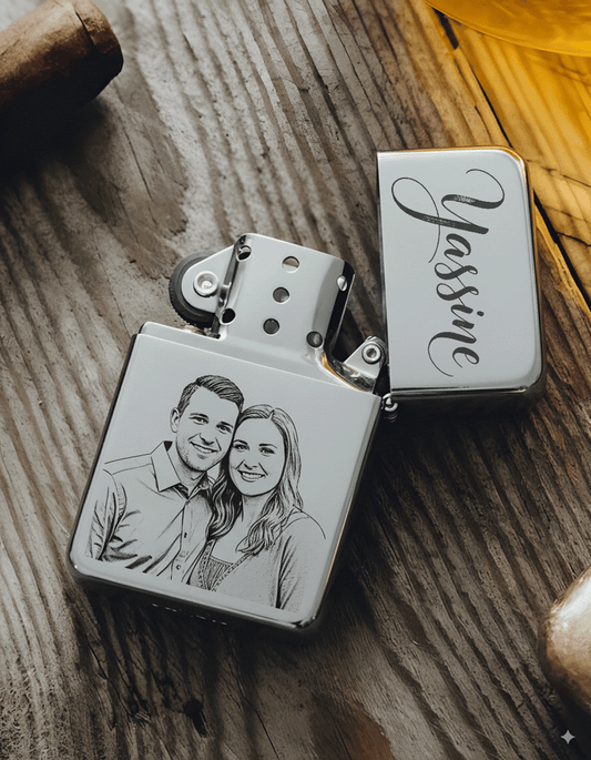 BRIQUET LUXE PERSONALISEE AVEC PHOTO ET TEXTE
