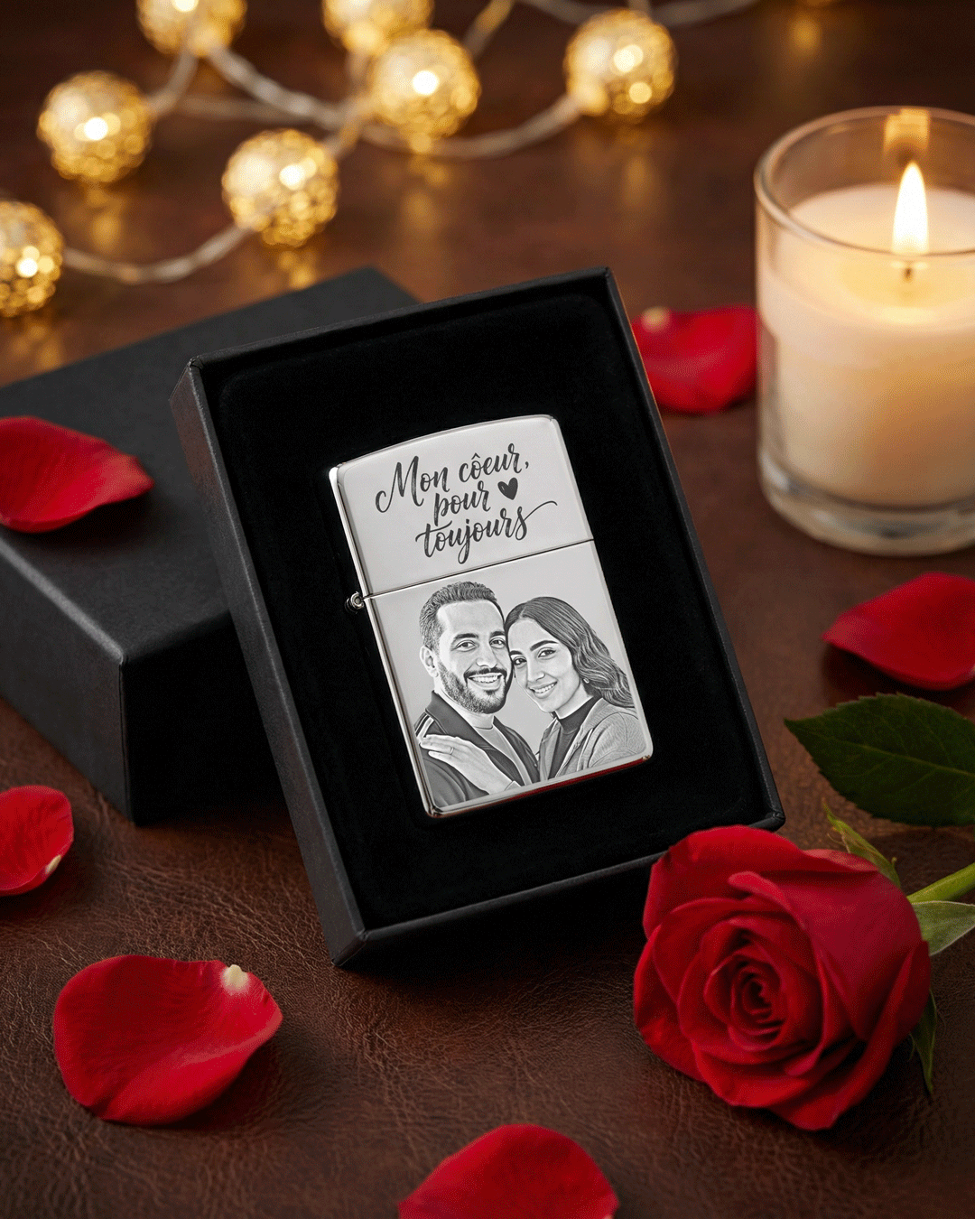 BRIQUET LUXE PERSONALISEE AVEC PHOTO ET TEXTE