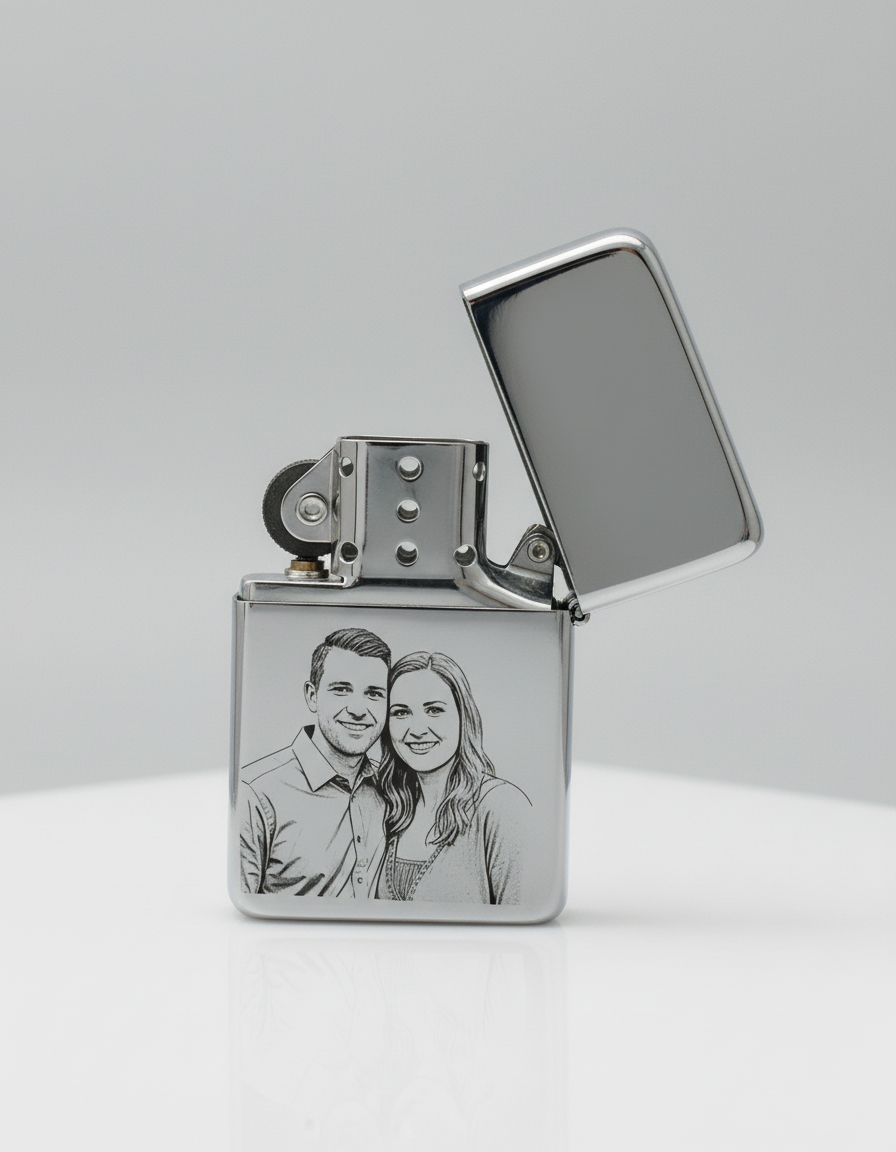 Coffret Cadeau Personnalisé Homme Portefeuille et Briquet