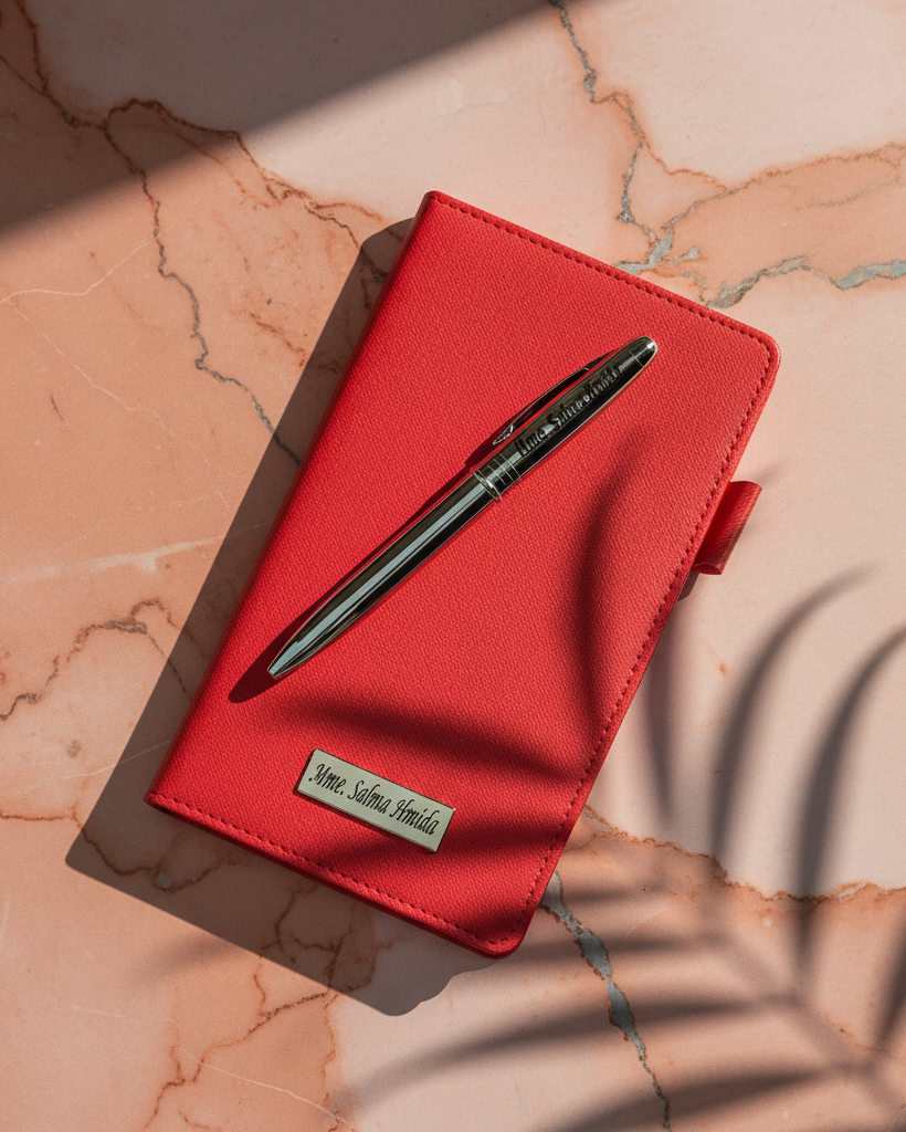 COFFRET BLOC NOTE AVEC STYLO LUXE PERSONNALISÉE