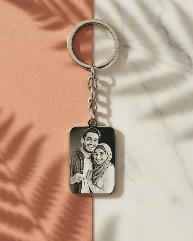 PORTE CLES PERSONNALISÉ RECTANGLE RECTO VERSO