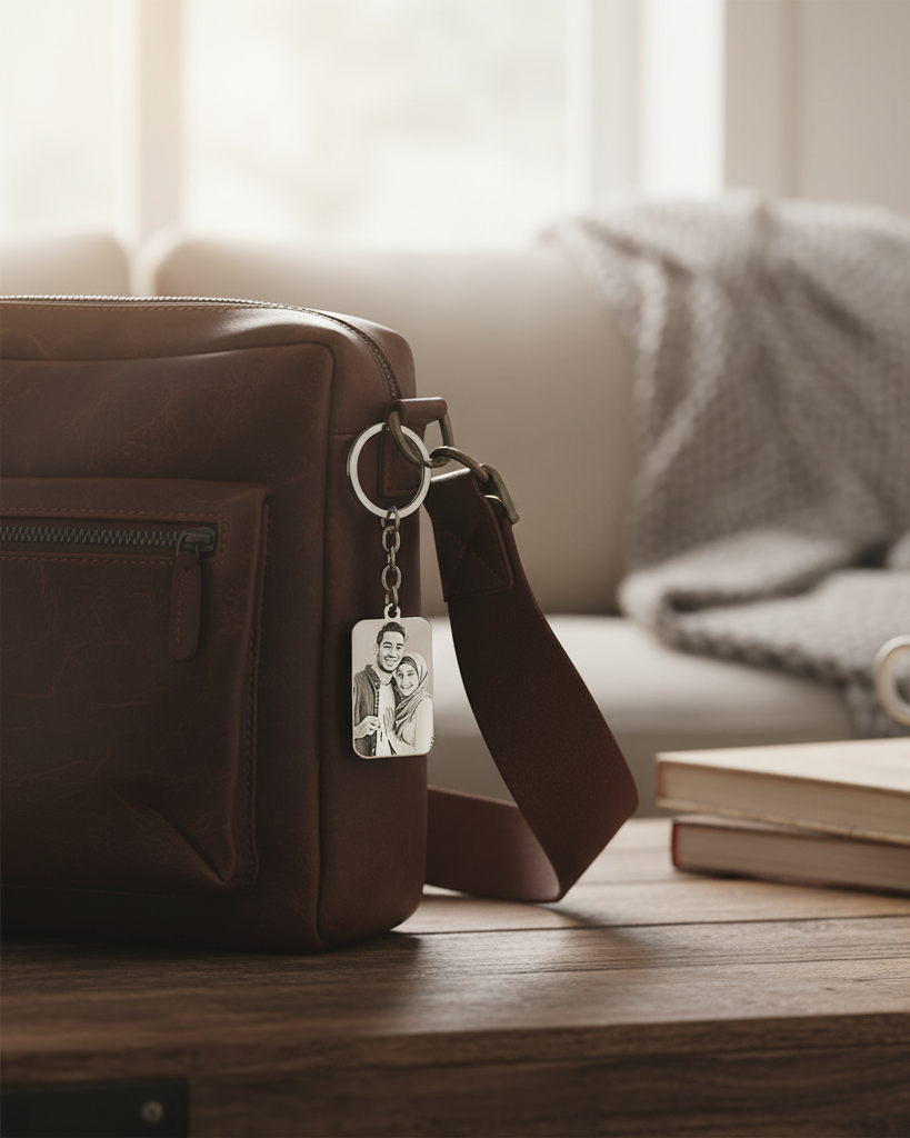 PORTE CLES PERSONNALISÉ RECTANGLE RECTO VERSO