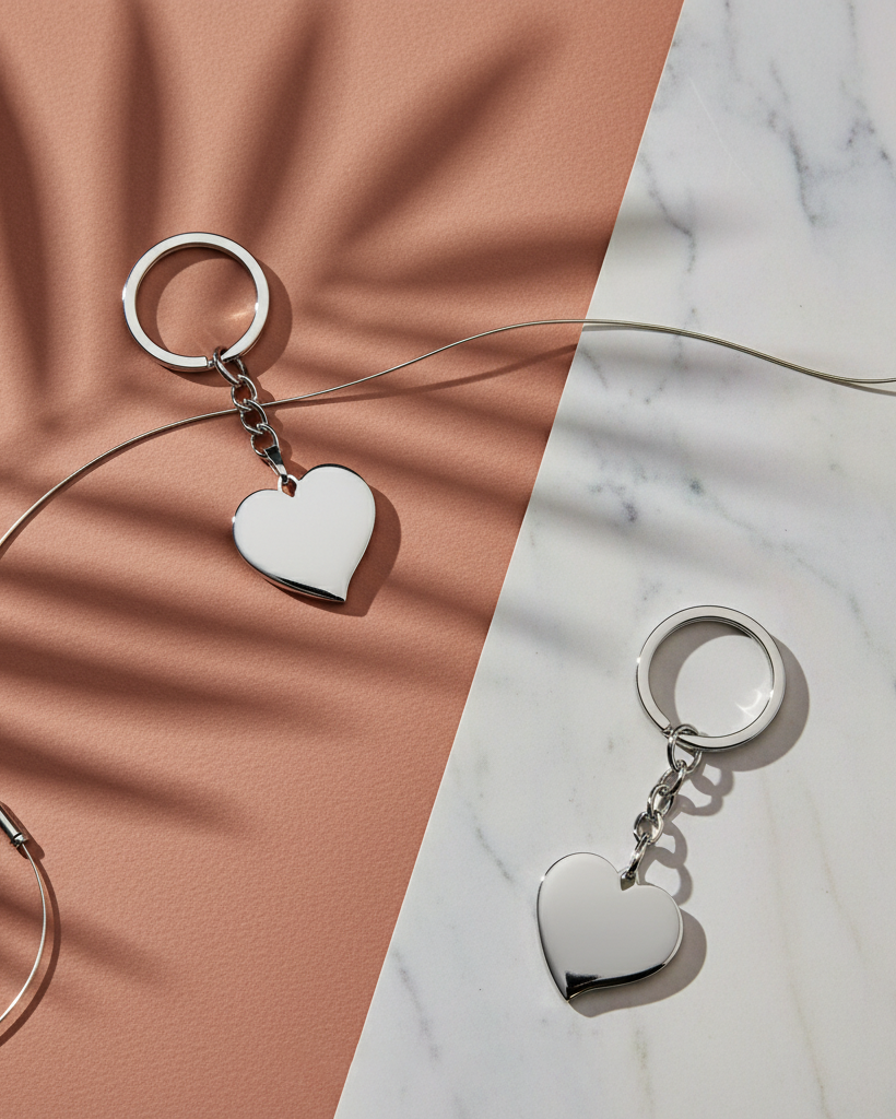PORTE CLES PERSONNALISÉ HEART CHAIN