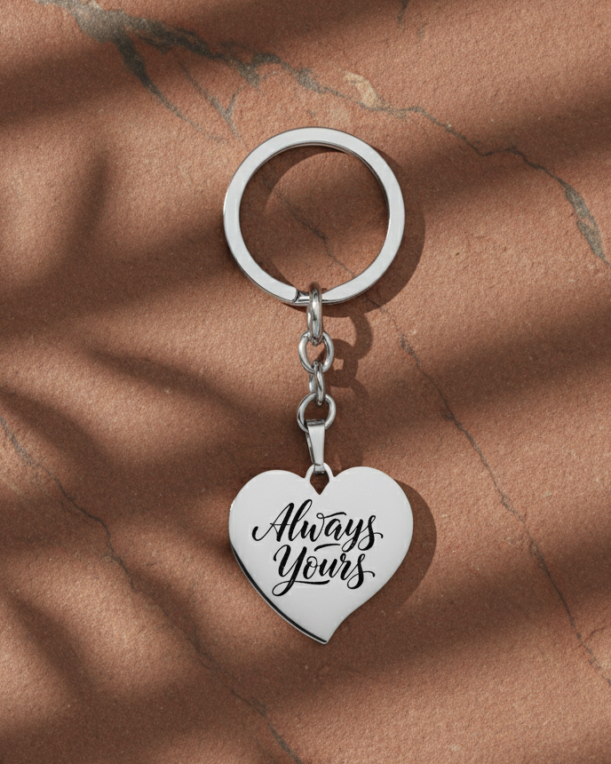 PORTE CLES PERSONNALISÉ HEART CHAIN