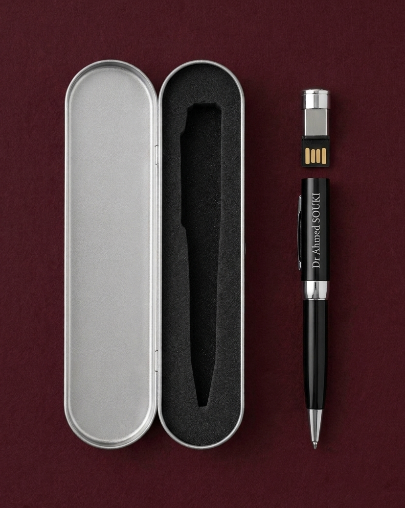 Stylo de luxe personnalisé avec gravure et clé USB 16 Go