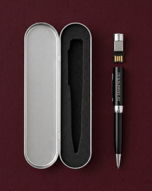 Stylo de luxe personnalisé avec gravure et clé USB 16 Go